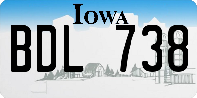 IA license plate BDL738