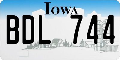 IA license plate BDL744