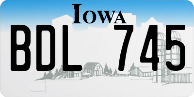 IA license plate BDL745