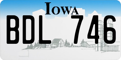 IA license plate BDL746