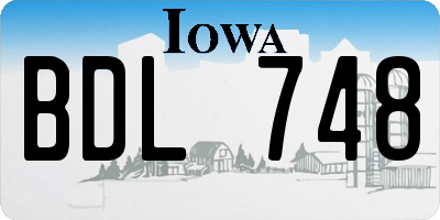 IA license plate BDL748