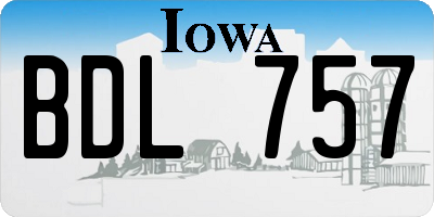 IA license plate BDL757
