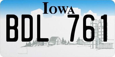IA license plate BDL761