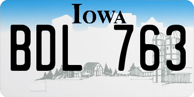 IA license plate BDL763