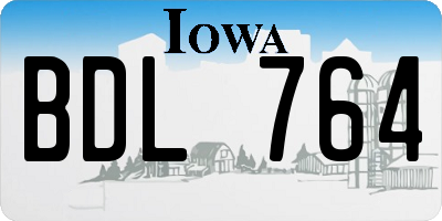 IA license plate BDL764