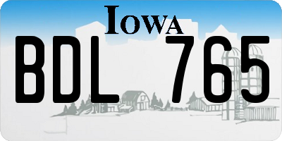 IA license plate BDL765