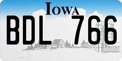IA license plate BDL766
