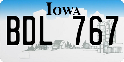 IA license plate BDL767