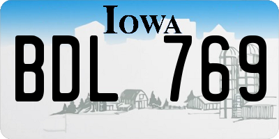 IA license plate BDL769