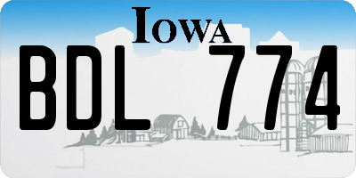 IA license plate BDL774