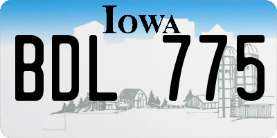 IA license plate BDL775