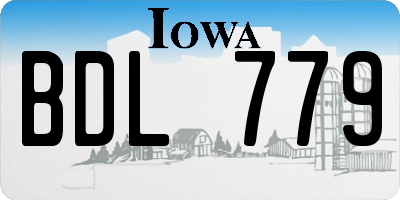 IA license plate BDL779