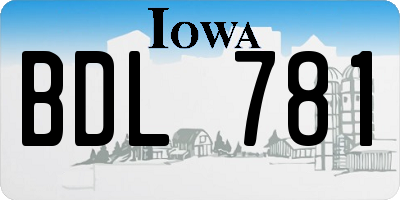 IA license plate BDL781