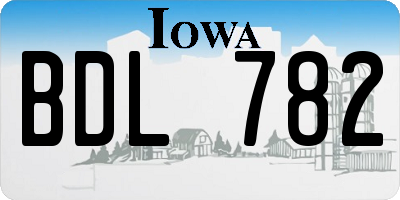 IA license plate BDL782