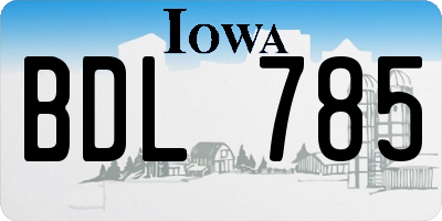 IA license plate BDL785