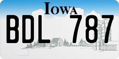 IA license plate BDL787