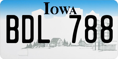 IA license plate BDL788