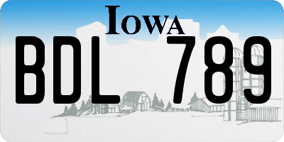 IA license plate BDL789