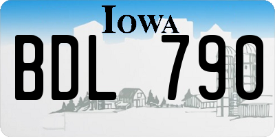 IA license plate BDL790