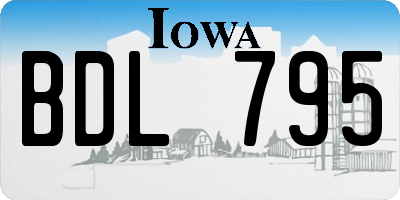 IA license plate BDL795
