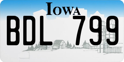 IA license plate BDL799