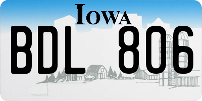IA license plate BDL806