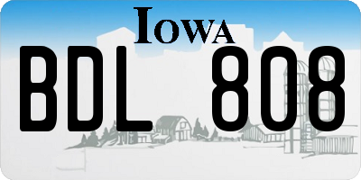 IA license plate BDL808