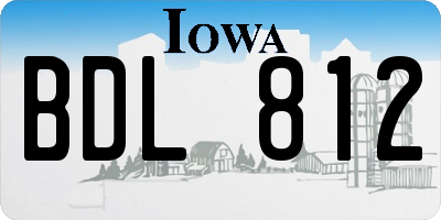 IA license plate BDL812