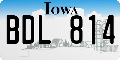 IA license plate BDL814