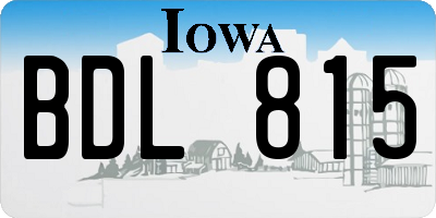 IA license plate BDL815