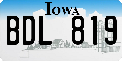 IA license plate BDL819