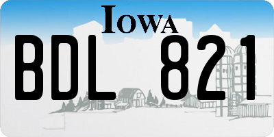 IA license plate BDL821