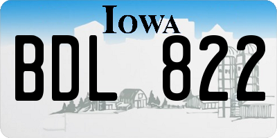 IA license plate BDL822