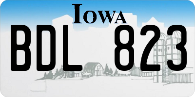 IA license plate BDL823