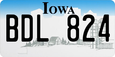 IA license plate BDL824