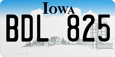 IA license plate BDL825