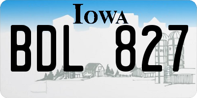 IA license plate BDL827