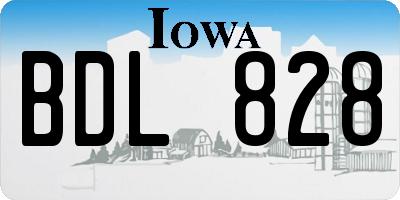IA license plate BDL828