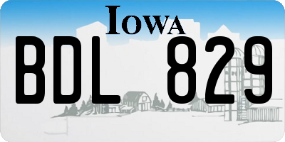 IA license plate BDL829