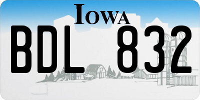 IA license plate BDL832