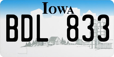 IA license plate BDL833
