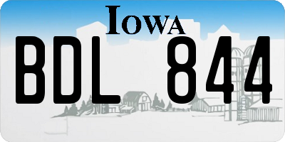 IA license plate BDL844