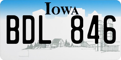 IA license plate BDL846