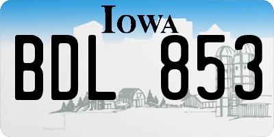 IA license plate BDL853