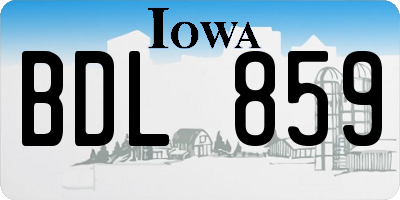 IA license plate BDL859