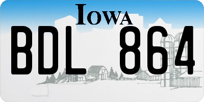 IA license plate BDL864