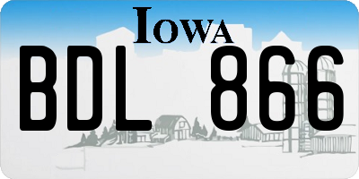 IA license plate BDL866