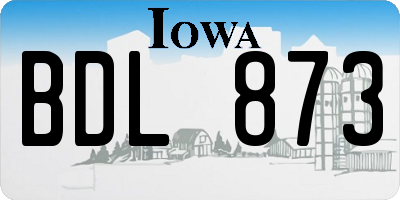 IA license plate BDL873