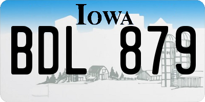 IA license plate BDL879