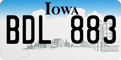 IA license plate BDL883